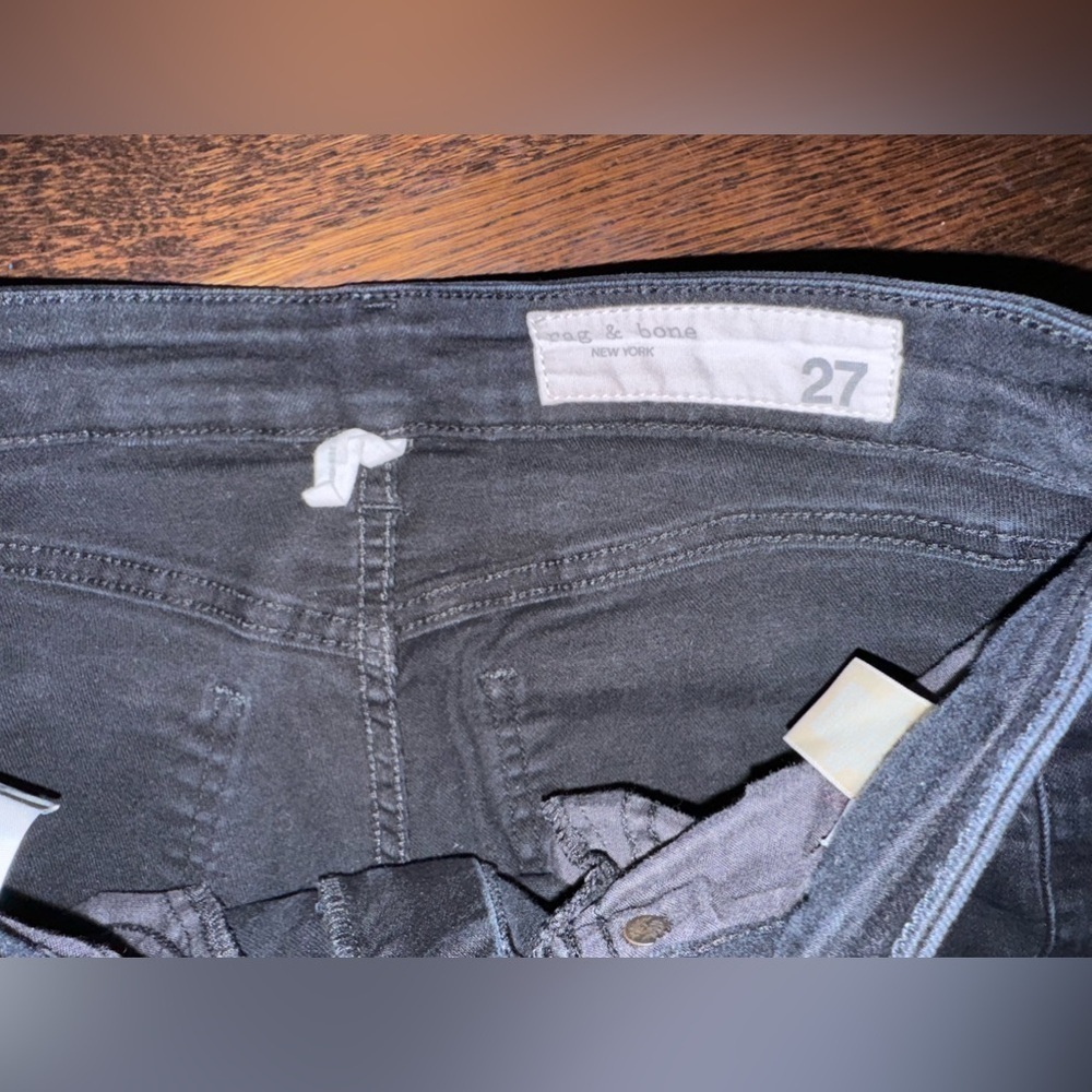 Rag & Bone High Rise Nina Skinny Jeans in No Fade Black - Picture 7 of 12